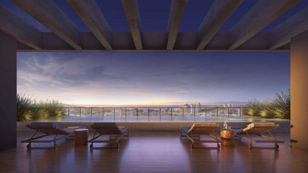 vista do rooftop empreendimento Soneto Menino Deus - apartamentos 3 suítes